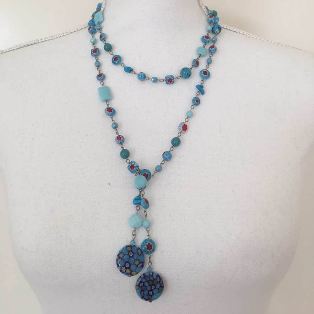 NWOT Adjustable turquoise beaded‎ necklace